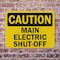 Signmission Main Electric Shut-Off Caution Sign, Plastic, 10in W x 7in L, 2PK OS-2PACK-CS-P-710-L-19202 - alternate 7